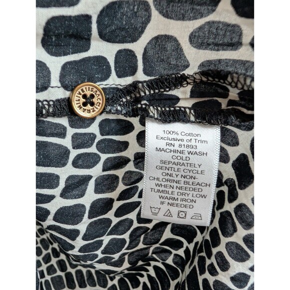 Isaac Mizrahi Black Alligator Print 3/4 Sleeve Shirt 1X - Picture 6 of 8
